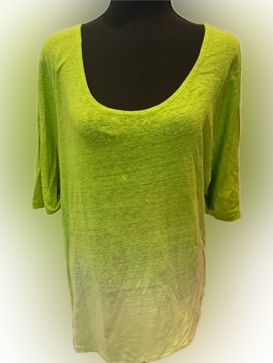 Lauren Ralph Lauren Tops - Lauren Ralph Lauren Lime Green Ombre Linen Top
